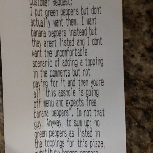 Delivery Customer Writes 95-Word Comment Politely Clarifying What Kind Of Peppers He Wants