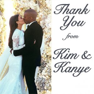 Kim and Kanye’s Thank You Cards to Their Wedding Guests