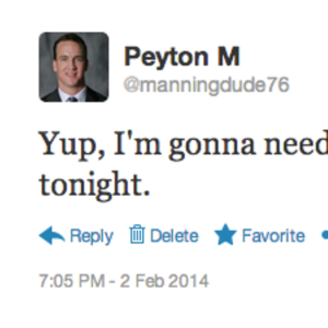 Peyton Manning’s Super Bowl Tweets