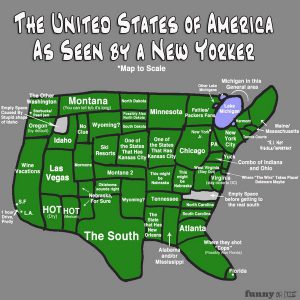 The Map Of America As Seen By A New Yorker