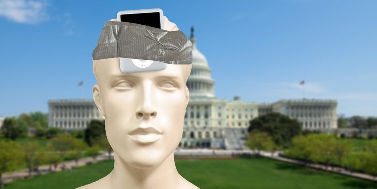 Mannequin With iPod Mini Playing Reagan Speeches Taped To Head Declares For Republican Presidential Primary