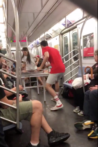 Two People Played Ping Pong On A Train In NYC, Super Chill Day