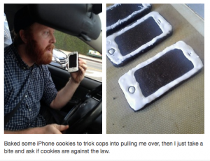 iPhone Cookie Prank Tricks Cops