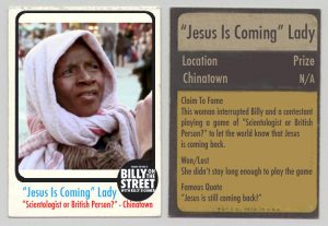 BOTS Trading Card: “Jesus Is Coming” Lady