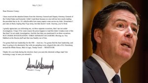 President Trump’s Letter To Fired FBI Director James Comey