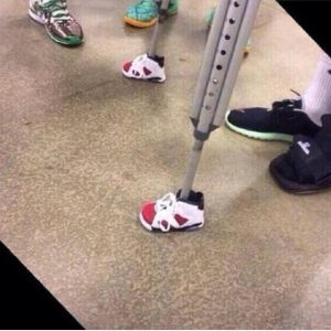 This Guy’s Crutches Wear Jordans